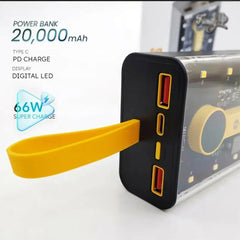 Power Bank 20000 mah Transparent 66W Fast Charging